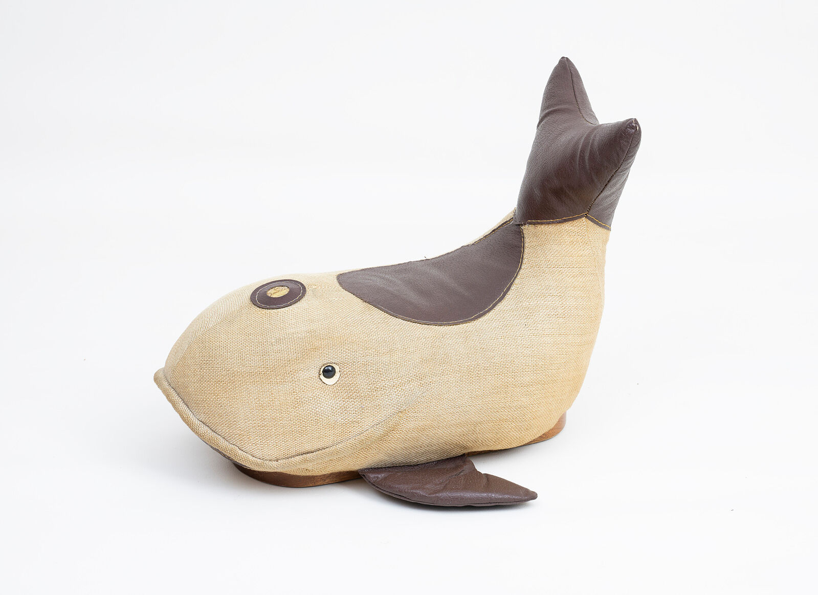 Vintage whale therapeutic toy by Renate Müller for H. Josef Leven, Sonneberg, 1960s