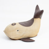 Vintage whale therapeutic toy by Renate Müller for H. Josef Leven, Sonneberg, 1960s