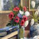 Original early century Swedish oil on canvas – "Tulips and Poppies" by Johan Jacobsson – vintage & framed 68 × 80 cm (26.8" × 31.5")
