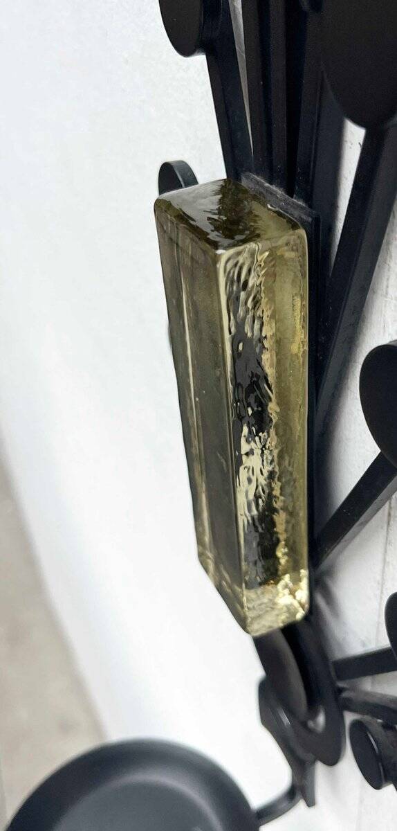 Mid-century modern Danish candle holders in metal and glass by Dantoft, 1960s, set of 2.