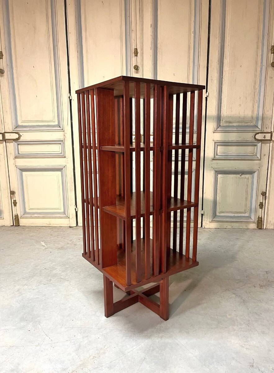 Rotating teak bookshelf from the 60s-70s.