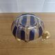 Vintage Moser style carafe / flask, cobalt blue and gold.