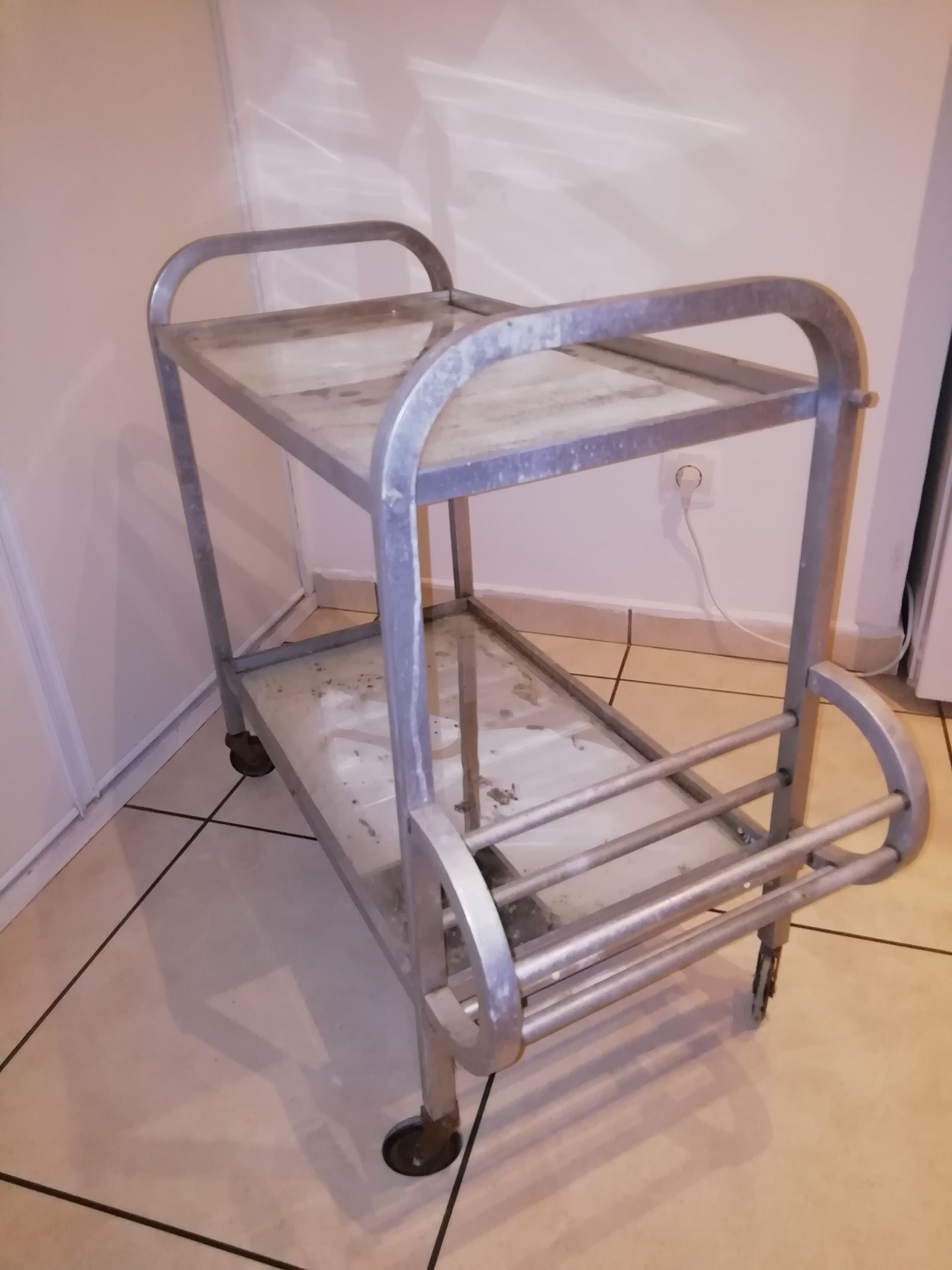 Metal serving table 50