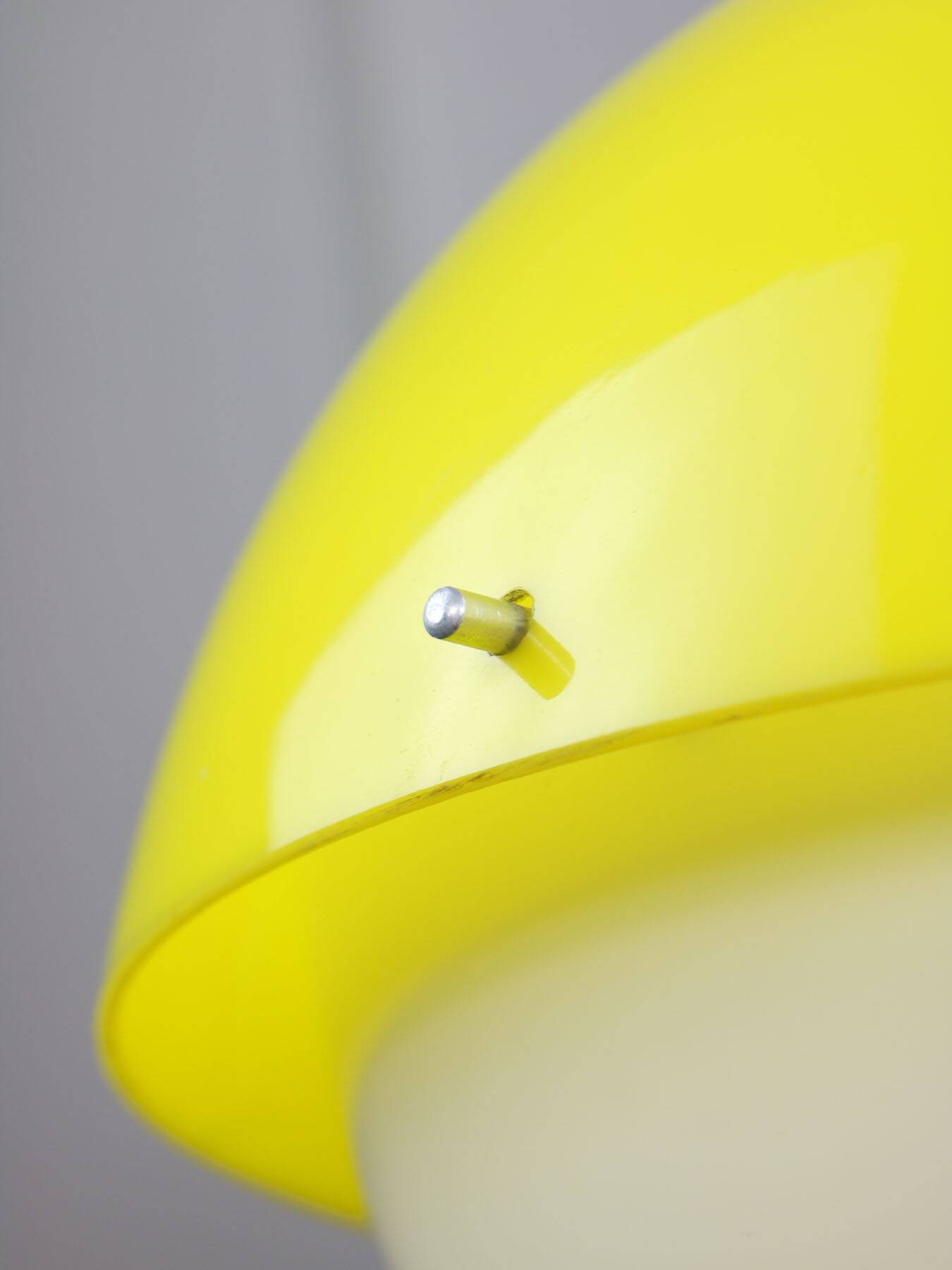 Space-age Yellow Plexiglas Pendant Lamp, 70s