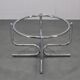 1970s Italian chrome tubular coffee table with smoked glass, round