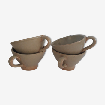 Suite of 4 cups in stoneware