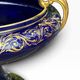 Large blue Sèvres vase / table centre and gold earthenware from Tours, signed.