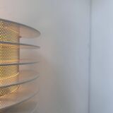 Pair of vintage wall lights, white lacquered metal, Borens, Sweden 1980