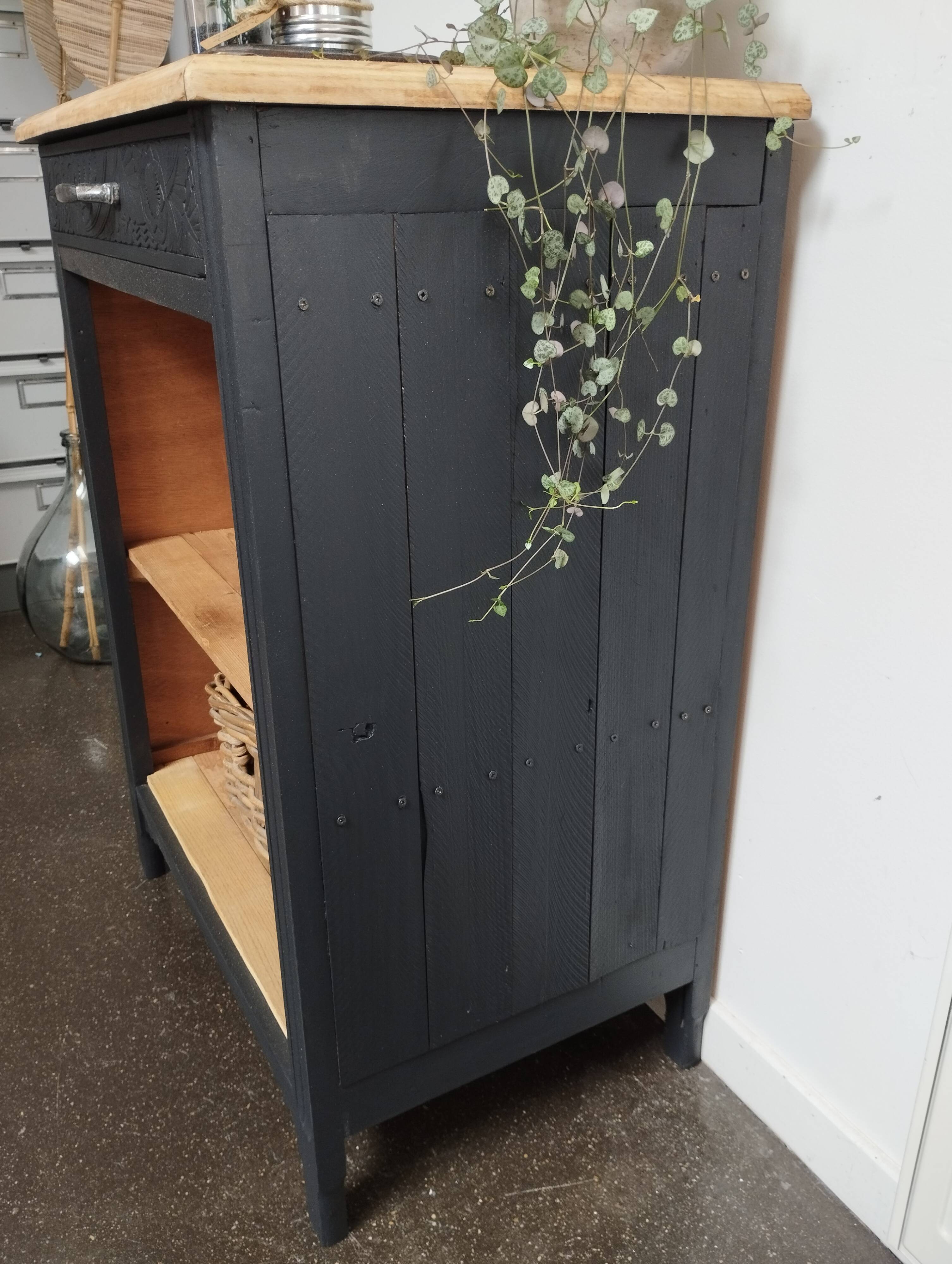 Small Vintage Buffet-Confiturier Black