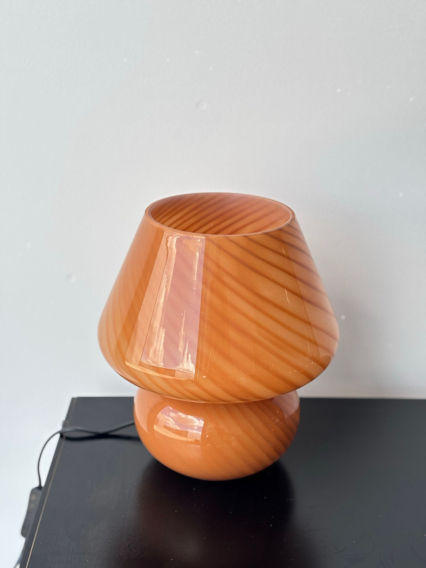 Blown glass lamp, Murano style, 1980s