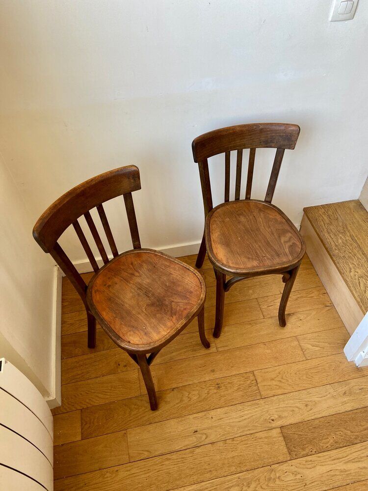 2 Baumann bistro chairs in dark wood