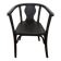 Curved black lacquered wooden armchair in Thonet style