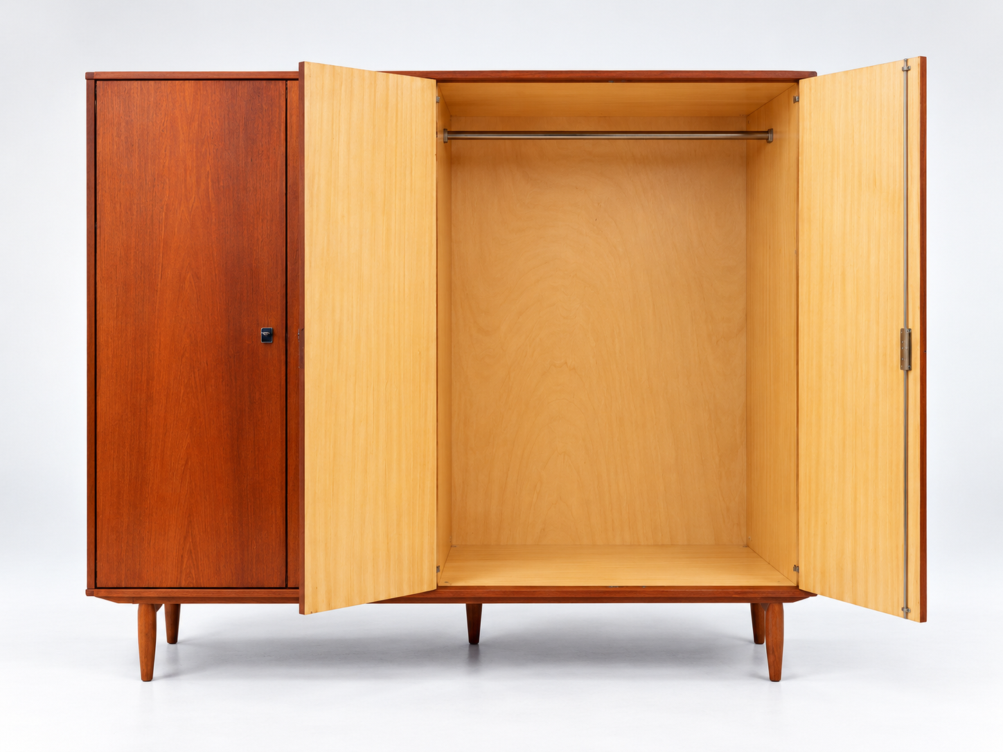 Vintage mid-century four-door wardrobe from the 1960s