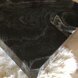 Coffee table 70s black marble effect