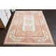 1970s Vintage Turkish Oushak Handmade Wool Cotton Pink Area Rug  168x220