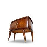 Tables de chevet plaquées en palissandre avec plateau en onyx vert