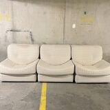 Set of Bernard Govin low chairs, Roset 1970
