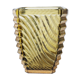 Vase rectangulaire verre jaune avec sillon or