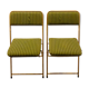 Two green and golden chairs