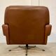 Vintage danish retro mid-century svend skipper brown leather chair & stool 60s