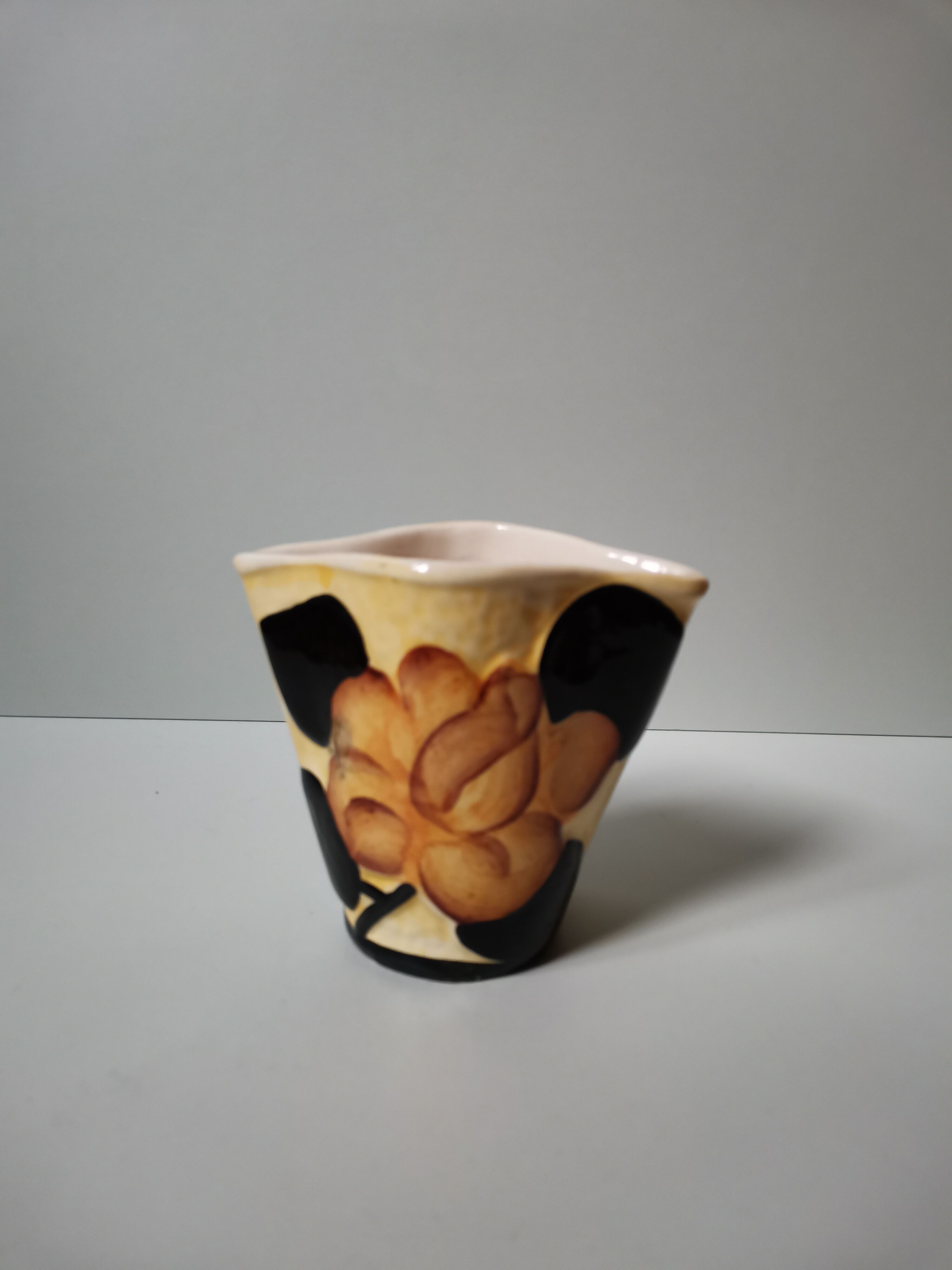 Vallauris vintage flower vase signed