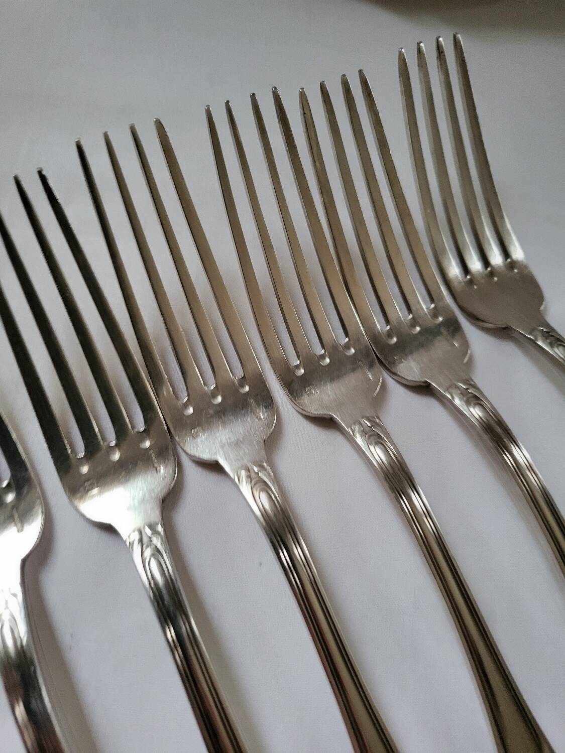 6 Boulenger Silver Metal Table Forks