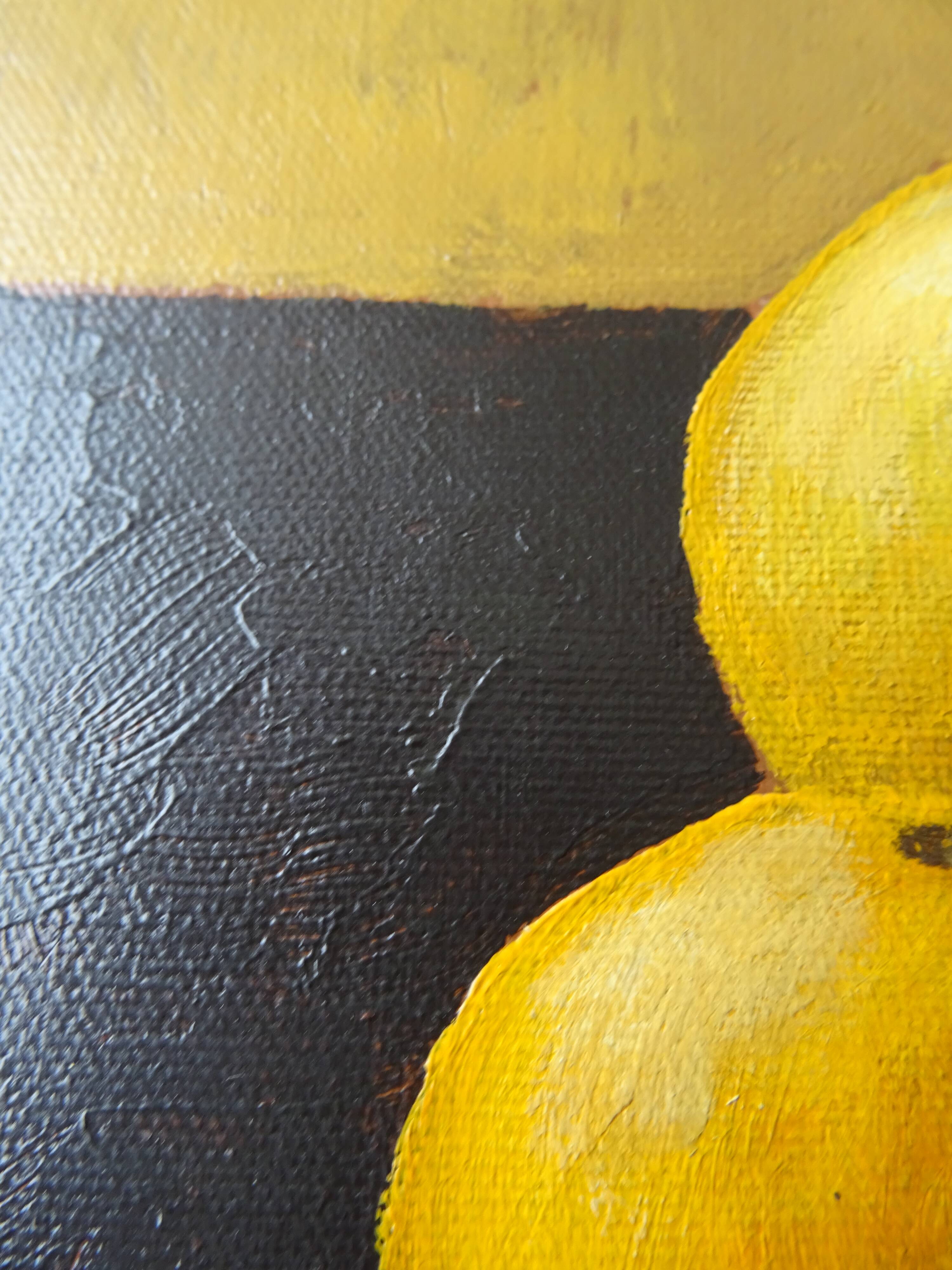 Still life painting with oranges and vase signed oil on canvas