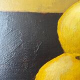 Still life painting with oranges and vase signed oil on canvas