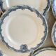 7 flat plates Terre de Fer Salins model "Versailles" XIXth