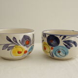 2 vintage tea cups floral patterns