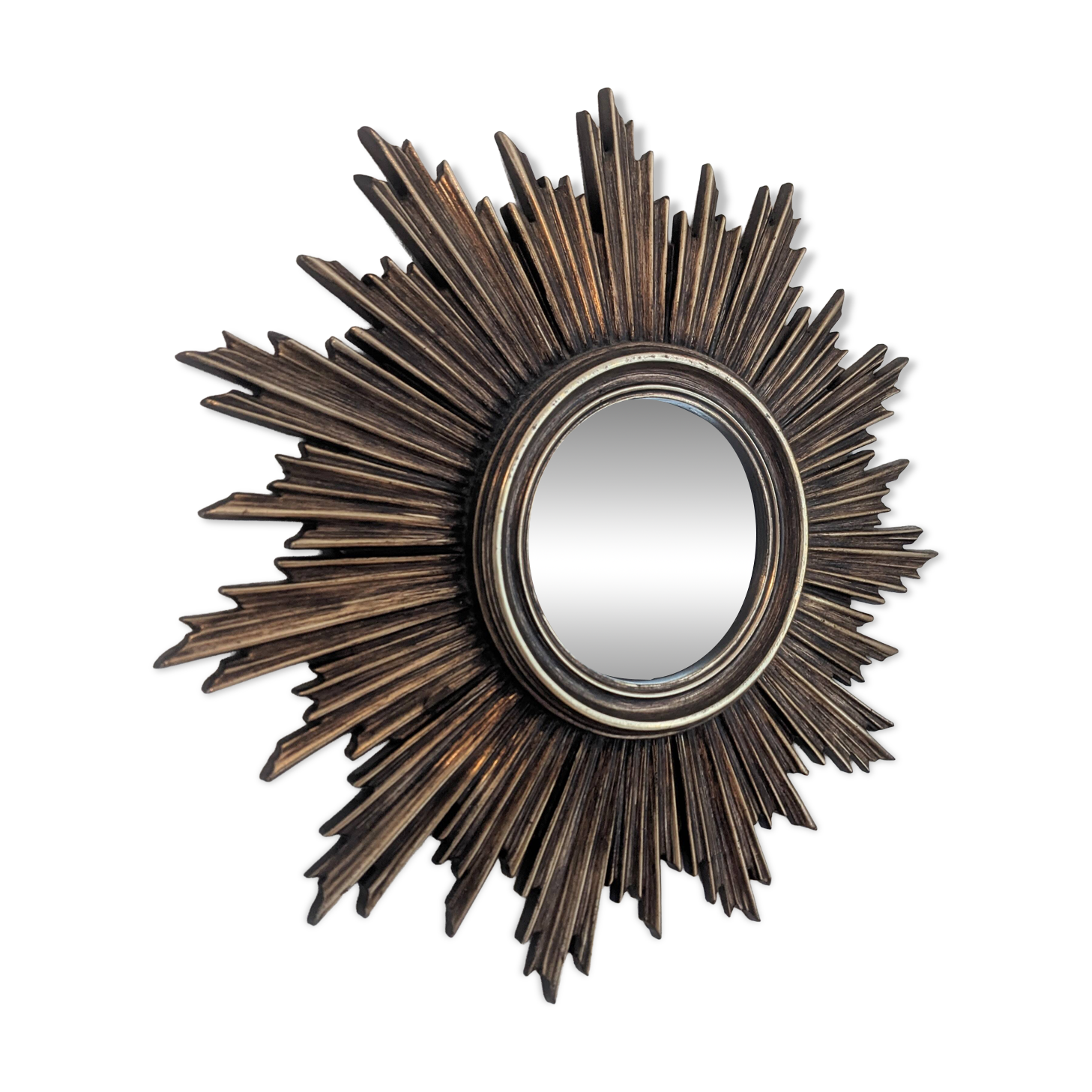 Mid-century convex sunburst mirror