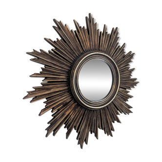 Mid-century convex sunburst mirror