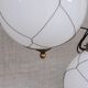 Opaline and brass mid-century caged pendant