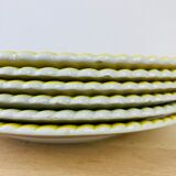 Set de 6 assiettes plates en faïence vintage