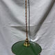Suspension vintage indus tôle émaillée verte et blanche mini