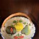 Fruit bowl signed puigdemont spanish ceramic fruit decor osie handle