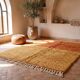 Handmade natural wool rug size 2/3 m