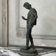 Bronze Narcissus after the antique, excavation patina, 19th century