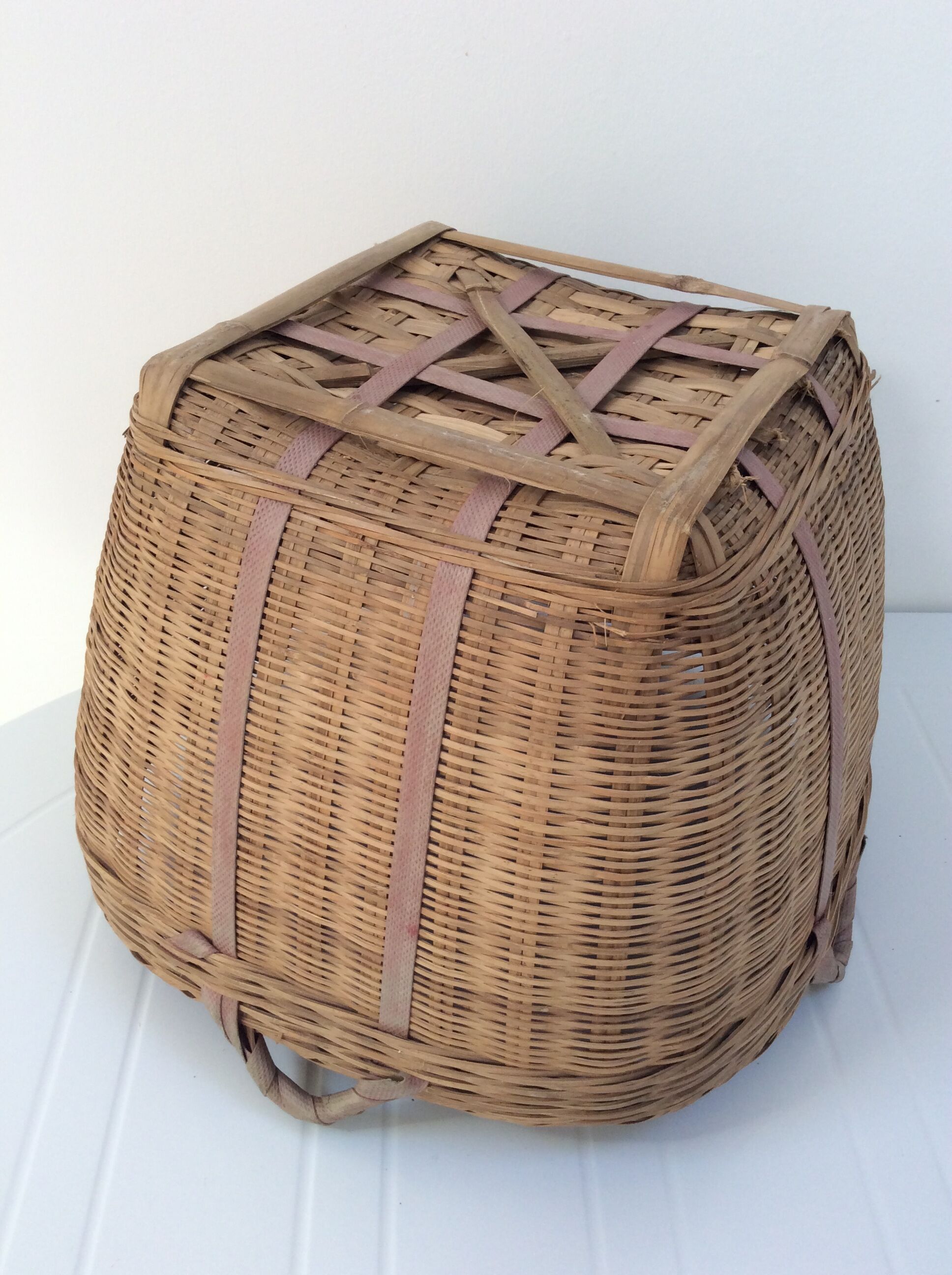 Old basket woven bamboo