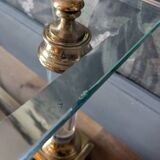 Designer coffee table in plexiglass and brass from the 70s DLG Maison Charles