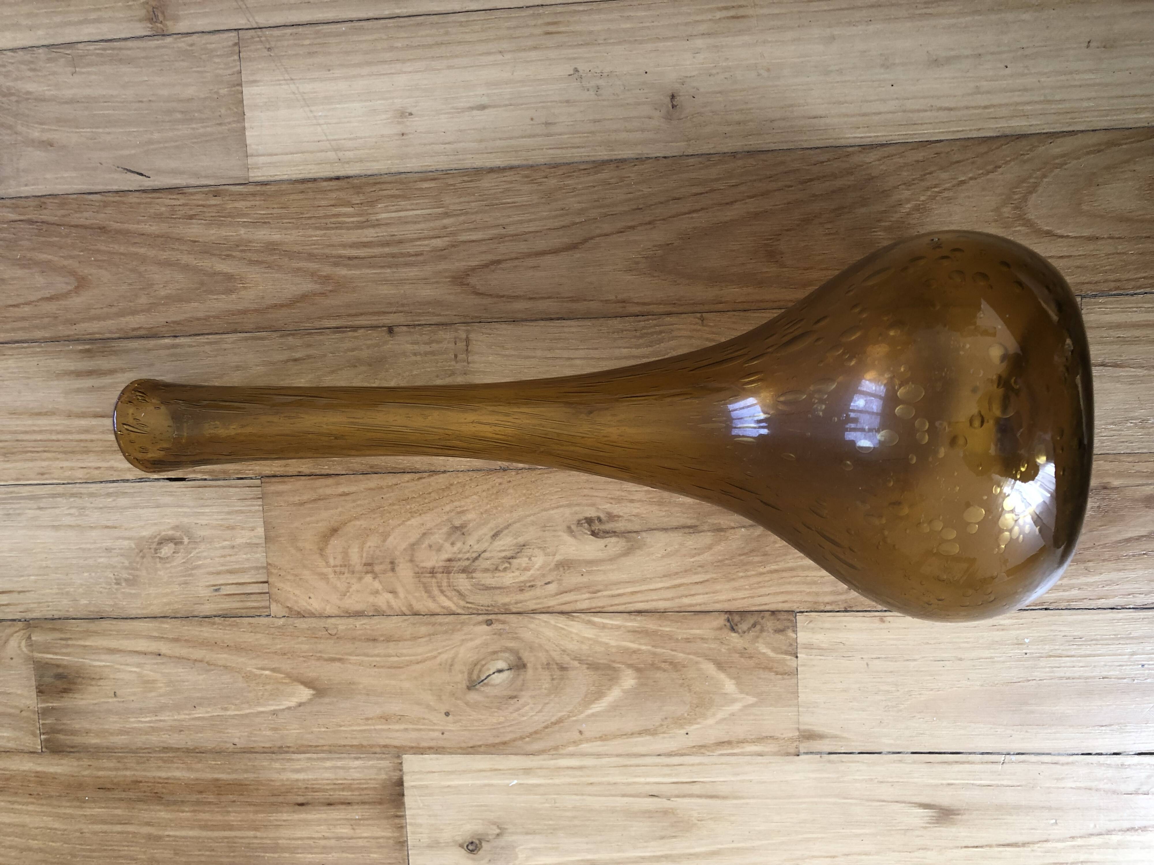 Vase soliflore en verre bullé