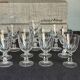 Set of two chest of small glasses with vintage Arques crystal liqueur