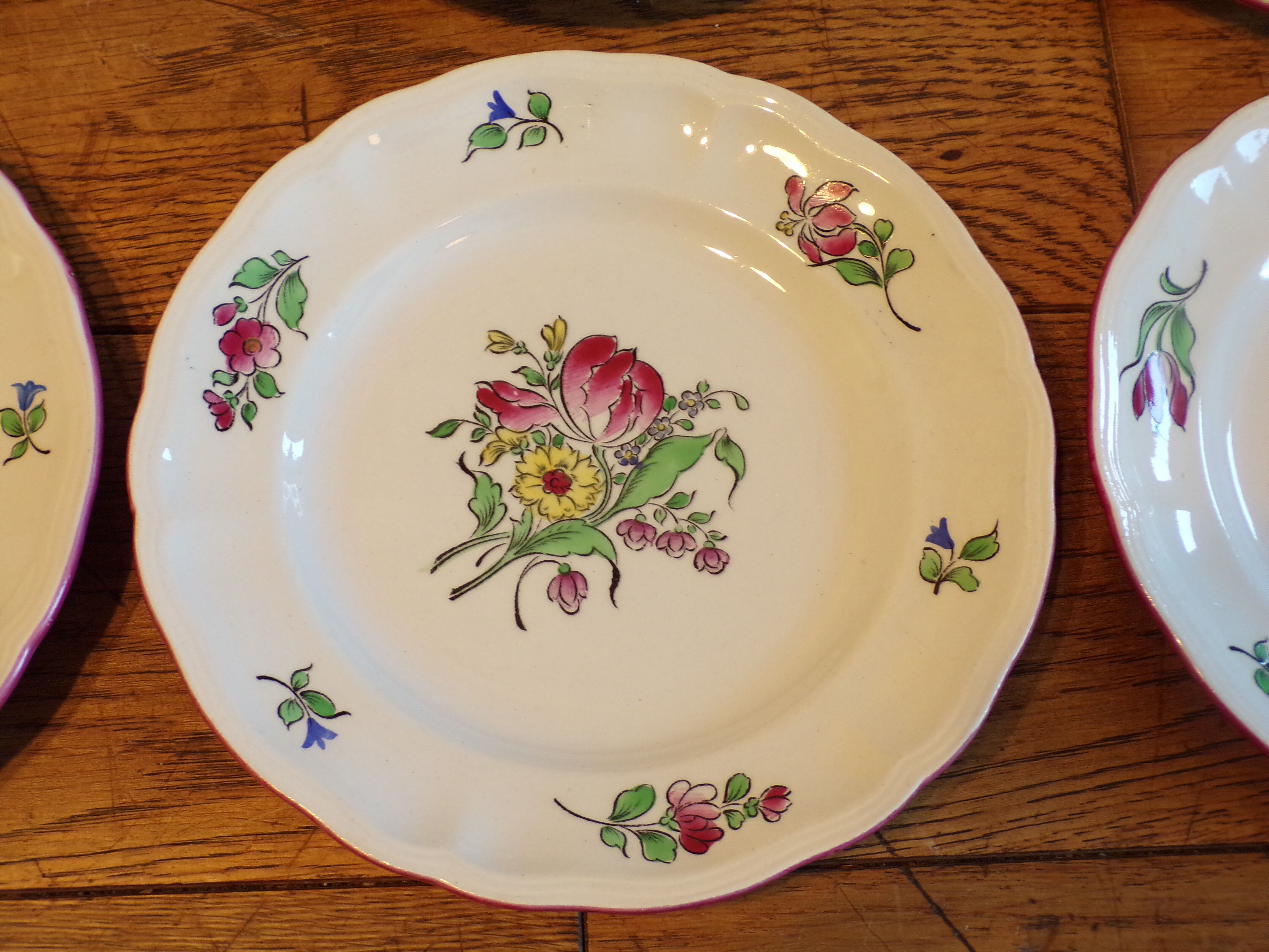 Set 8 lunéville KG Old Lamppost dessert plates