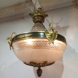 Empire chandelier in bronze and crystal