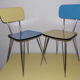 Table et 4 chaises en formica avec pieds eiffels vintage Sif