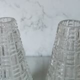 Vintage glass and brass applique