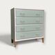 Vintage 1950s compass foot chest of drawers