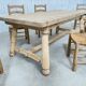 table et chaises paillées par Georges Robert années 1950