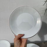 10 assiettes à dessert en porcelaine de Limoges blanches