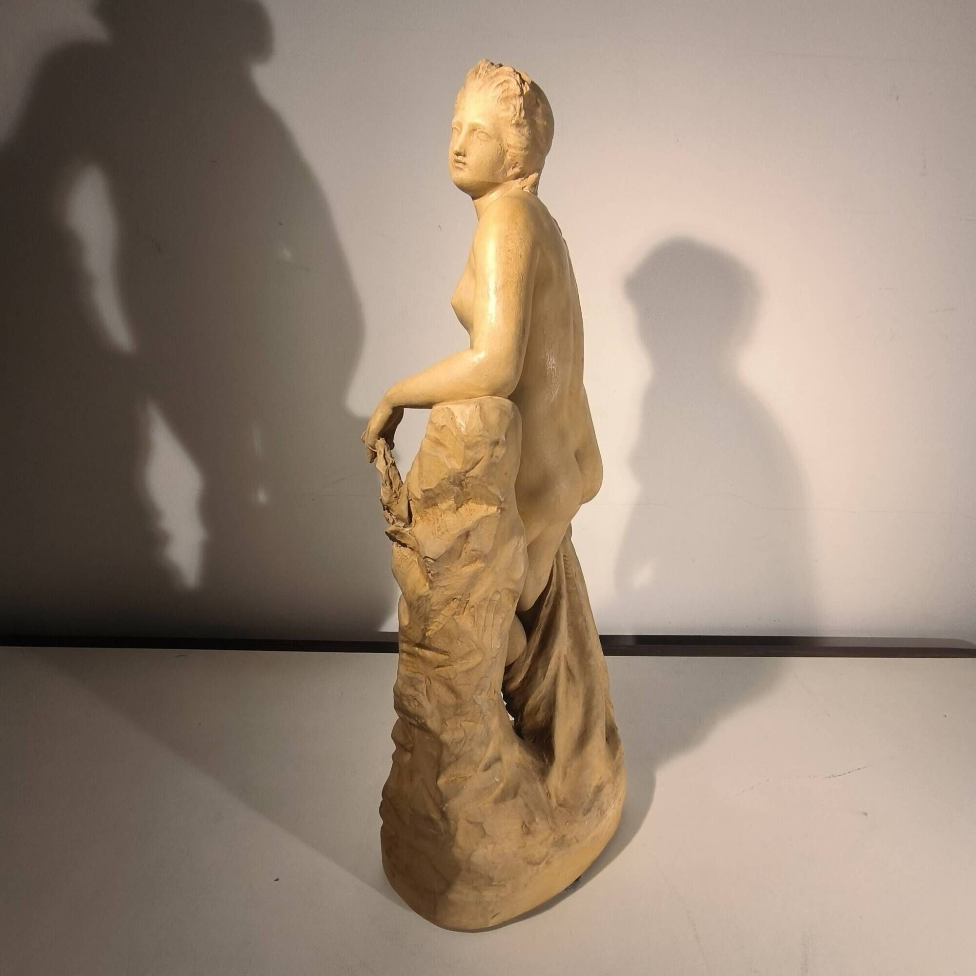 Charles van oemberg 'venus' sculpture of a female nude with drapery, terracotta, c.